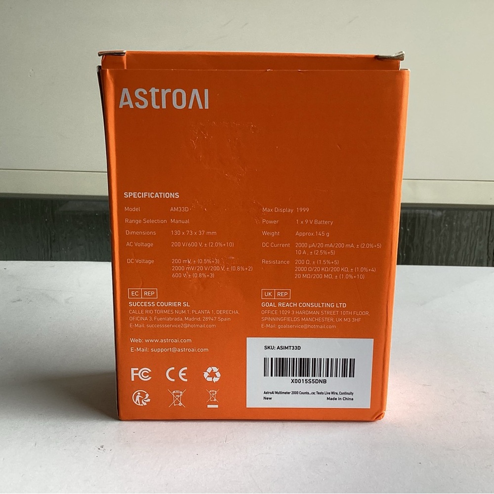 AstroAI Digital Multimeter 2000 Counts, Model AM33D - Picture 2 of 8
